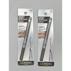 L'Oreal Micro Ink Pen 003 Blonde Waterproof Longwear Brow Tint Comb Tip‎ Set 2